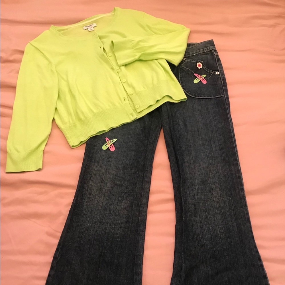 Girls lime green Cardigan